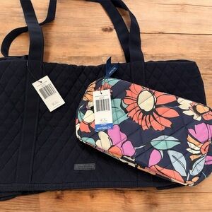 Vera Bradley Navy Blue Duffle and Ultralight grand cosmetic